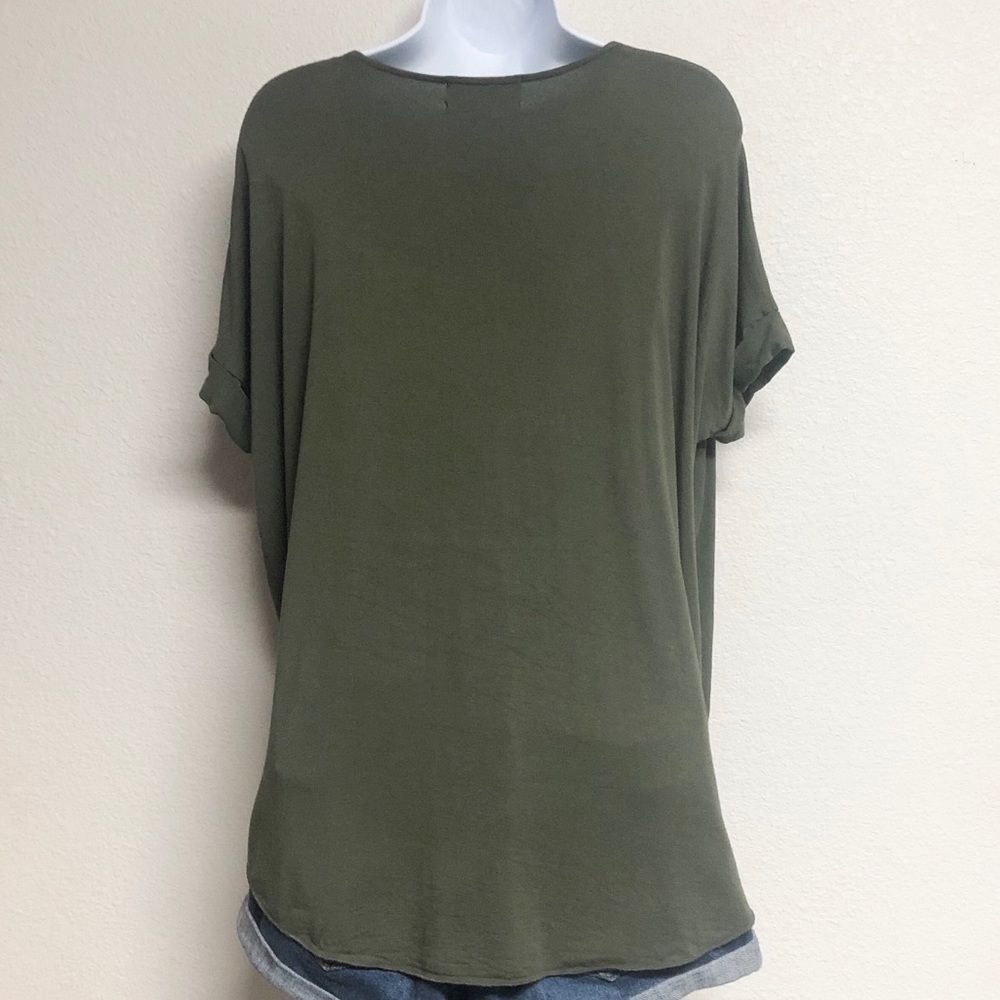 Olive Green Eden In Love Wrap Top - Picture 5 of 6